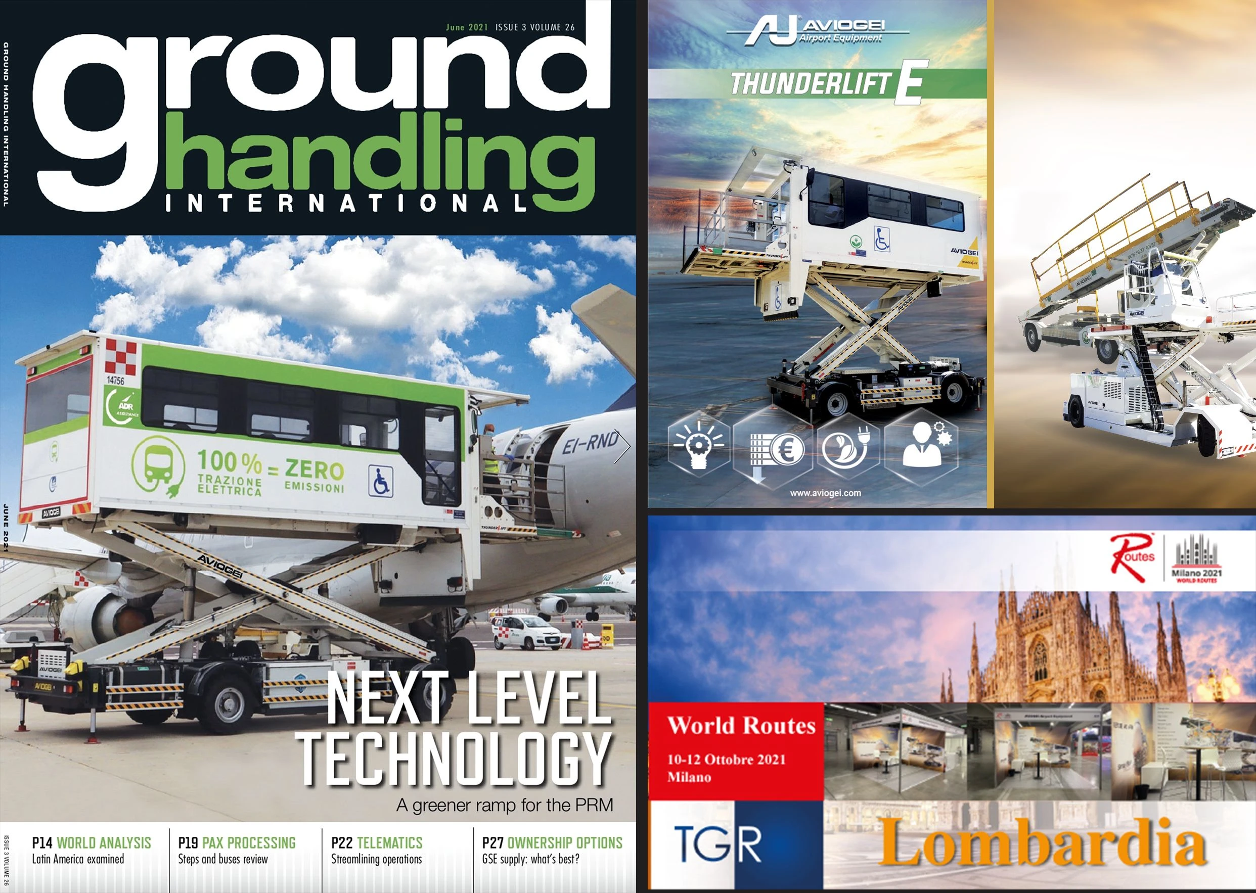 Layout riviste internazionali per Aviogei Airport Equipment